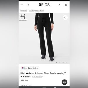 Figs Black Women's Scrub Flare Legging